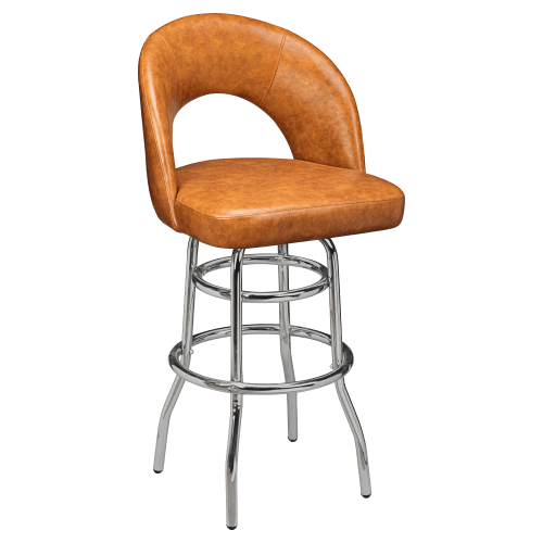 Premium Yali Bucket Swivel Bar Stool with Chrome Frame