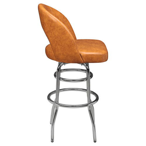 Premium Yali Bucket Swivel Bar Stool with Chrome Frame