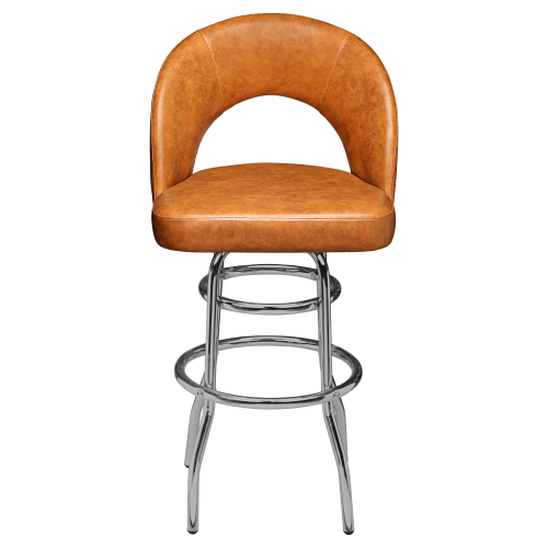 Premium Yali Bucket Swivel Bar Stool with Chrome Frame