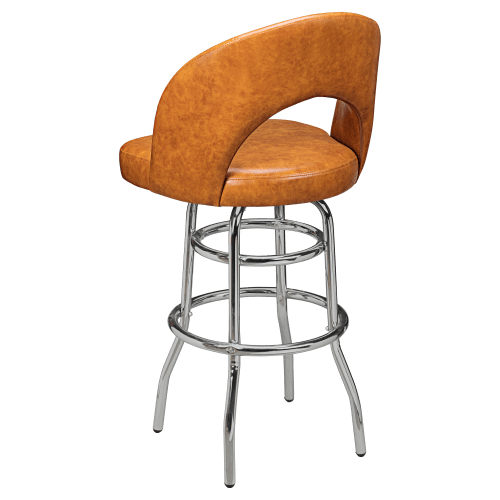 Premium Yali Bucket Swivel Bar Stool with Chrome Frame