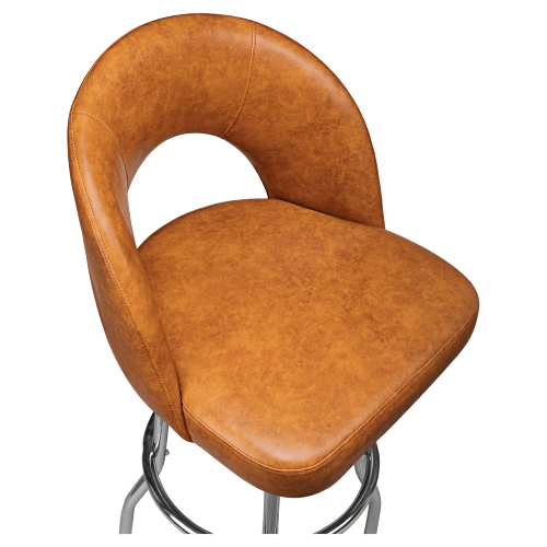 Premium Yali Bucket Swivel Bar Stool with Chrome Frame