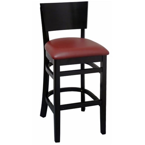 Curved Back Wood Restaurant Bar Stool