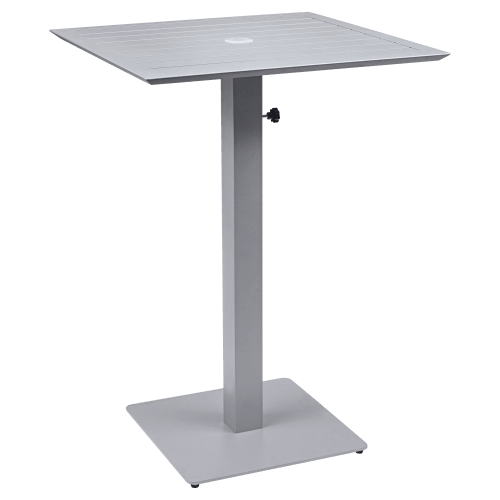Ella Bar Table Set in Titanium Gray with Umbrella Base