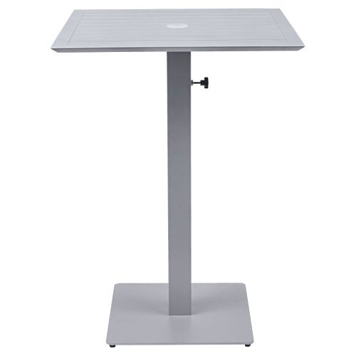 Ella Bar Table Set in Titanium Gray with Umbrella Base