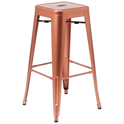 Bistro Style Metal Backless Bar Stool in Copper Finish