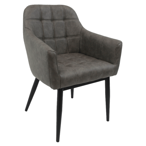 Dark Grey Vinyl Arm Chair