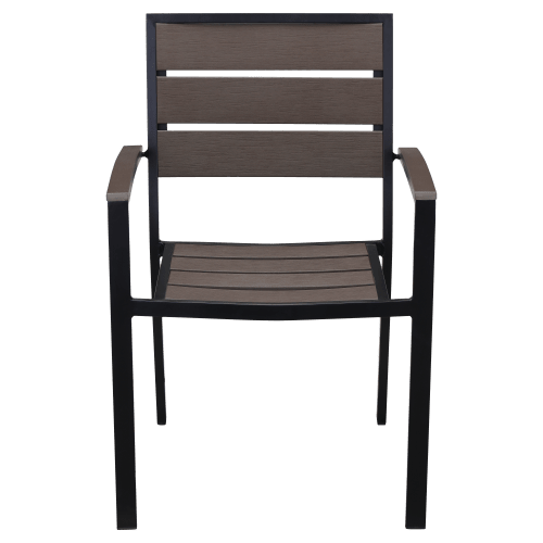 Black & Dark Walnut Patio Dining Set with Armchairs