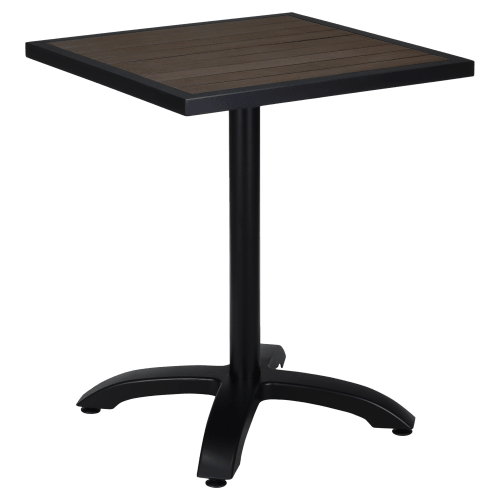 Black Aluminum & Dark Walnut Teak Patio Dining Set