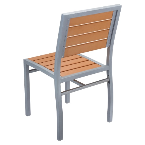 Heavy Duty Commercial Patio Chair with Faux Teak