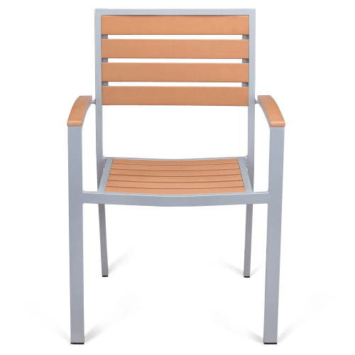 Set of Grey Heavy Duty Aluminum Armchairs with Table