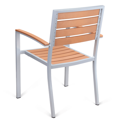 Set of Grey Heavy Duty Aluminum Armchairs with Table