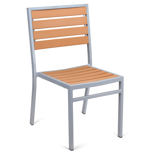 Set of Grey Heavy Duty Aluminum Side Chairs with Table