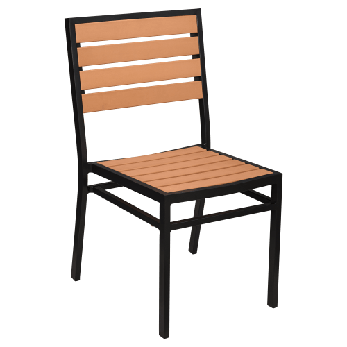 Black Heavy Duty Faux Teak Patio Chair