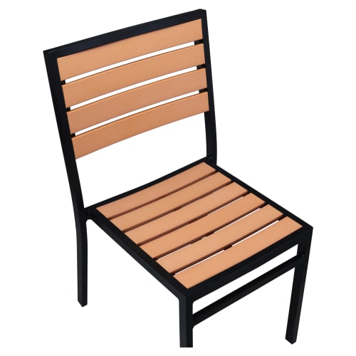 Set of Black Heavy Duty Aluminum Patio Chairs with Table