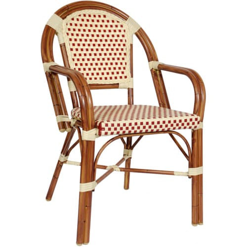 Aluminum Bamboo Cane Arm Chair 
