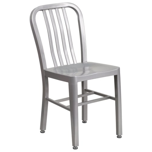 Indoor - Outdoor Metal Chair in Silver Finish