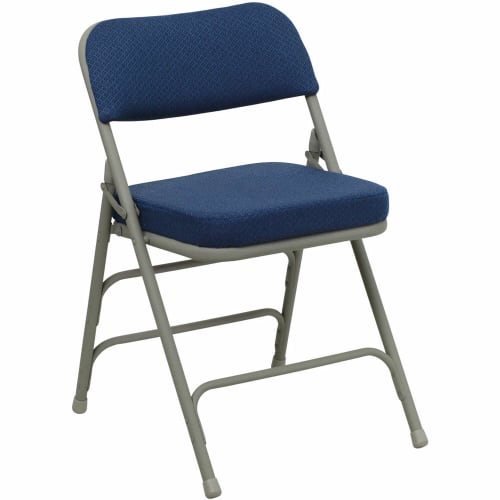 Premium Curved Triple Braced Upholstered Metal Folding Chair