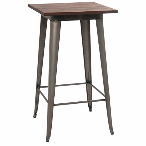 Industrial Series Bar Height Table with Metal Legs and Wood Top