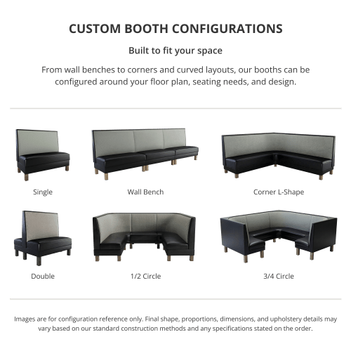 Plain Back Restaurant Booth with Wood Legs