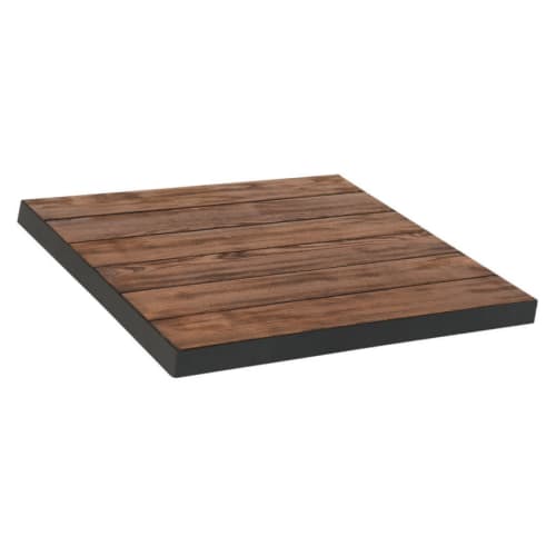 Teak Wood Table Top with Metal Edge