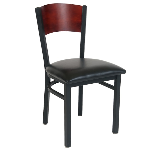 Metal Chair With Solid Wood Curved Back