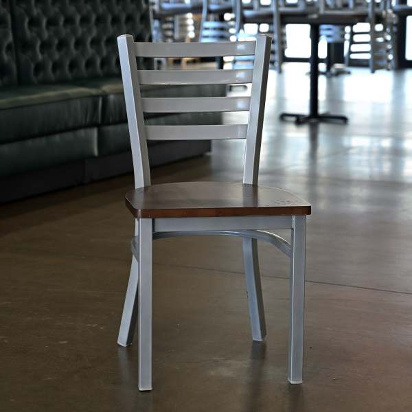 Silver Ladder Back Restaurant Chair