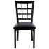 Window Back Metal Restaurant Chair - Black Finish with a Black Vinyl Seat