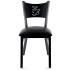 Metal Coffee Cup Restaurant Chair - Black Frame with a Black Vinyl Seat