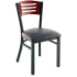 Interchangeable Back Metal Restaurant Chair with 3 Slats