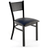 Metal Checker Back Restaurant Chair - Black Finish with a Buckskin Vinyl Seat
