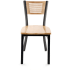 Interchangeable Back Metal Chair 5 Slats in Back - Black Finish with Natural Finish Wood Seat and Back