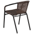 Dark Brown Indoor-Outdoor Rattan Restaurant Chair