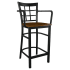Window Back Metal Bar Stool With Arms