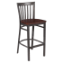 Clear Coat Elongated Back Metal Bar Stool
