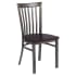 Clear Coat Elongated Back Metal Chair