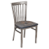 Clear Coat Elongated Back Metal Chair