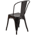 Bistro Style Metal Chair in Black-Antique Gold Finish