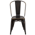 Bistro Style Metal Chair in Distressed Bronze Finish