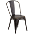 Bistro Style Metal Chair in Distressed Bronze Finish