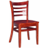 Wood Ladder Back Chair - Mahogany Finish with Wood Seat