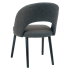 Dark Grey Vinyl Lounge Chair with Black Beechwood Legs