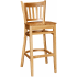 Vertical Slat Wood Bar Stool - Natural Finish with a Wood Seat