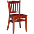 Crown Back Wood Chair - Mahogany Finish with Wood Seat