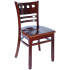 Wood American Back Restaurant Chair - Dark Mahogany Finish with a Wood Seat