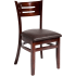 Henry Wood Chair - Dark Mahogany Finish with a Wine Vinyl Seat
