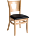 Duna Wood Restaurant Chair - Natural Finish with Black Vinyl Seat