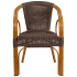Dark Brown Rattan Aluminum Chair with Cherry Frame Finish