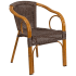 Dark Brown Rattan Aluminum Chair with Cherry Frame Finish