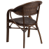 Dark Brown Rattan Chair with Bamboo Look Aluminum Frame