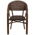 Dark Brown Rattan Chair with Bamboo Look Aluminum Frame